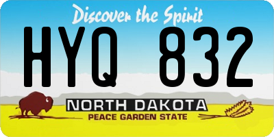 ND license plate HYQ832