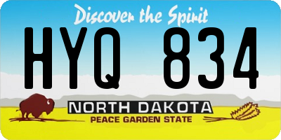 ND license plate HYQ834