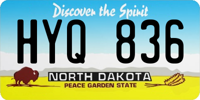 ND license plate HYQ836