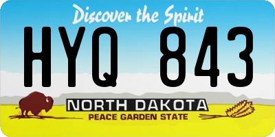 ND license plate HYQ843