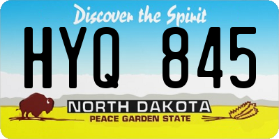 ND license plate HYQ845