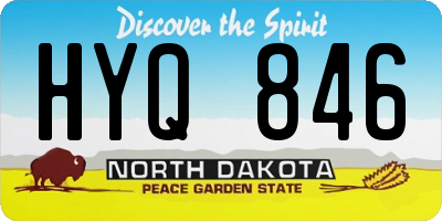 ND license plate HYQ846