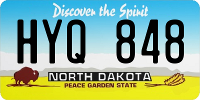 ND license plate HYQ848