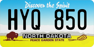 ND license plate HYQ850