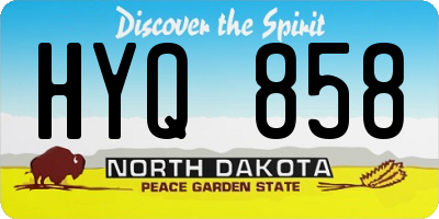 ND license plate HYQ858