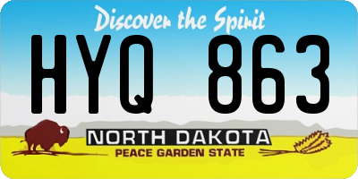 ND license plate HYQ863