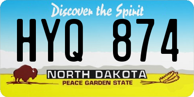 ND license plate HYQ874