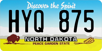 ND license plate HYQ875