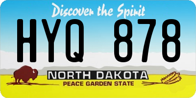 ND license plate HYQ878