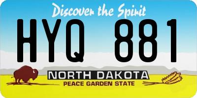 ND license plate HYQ881