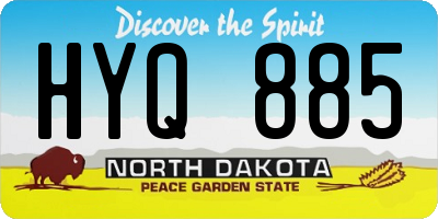 ND license plate HYQ885