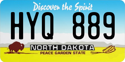 ND license plate HYQ889