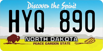 ND license plate HYQ890
