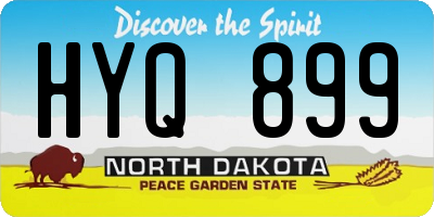 ND license plate HYQ899