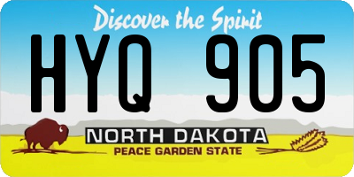 ND license plate HYQ905