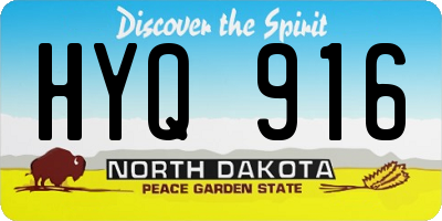 ND license plate HYQ916