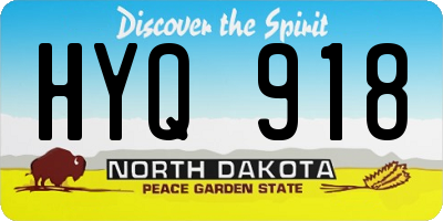 ND license plate HYQ918