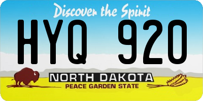 ND license plate HYQ920