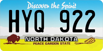 ND license plate HYQ922