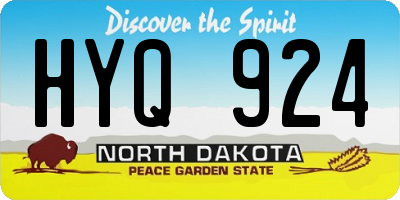 ND license plate HYQ924