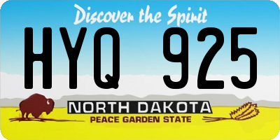 ND license plate HYQ925