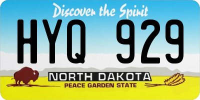 ND license plate HYQ929