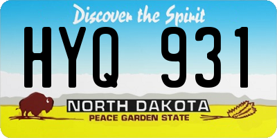 ND license plate HYQ931