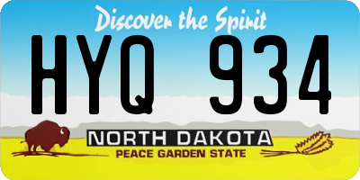 ND license plate HYQ934