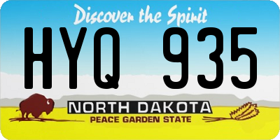ND license plate HYQ935