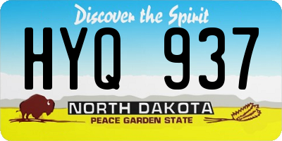 ND license plate HYQ937