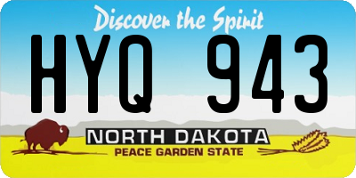 ND license plate HYQ943