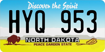 ND license plate HYQ953