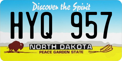 ND license plate HYQ957