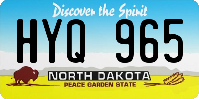 ND license plate HYQ965