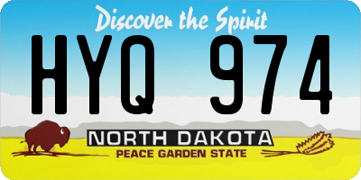 ND license plate HYQ974