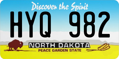 ND license plate HYQ982