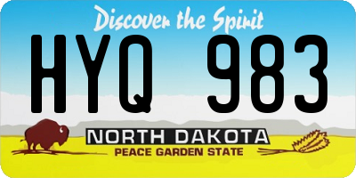 ND license plate HYQ983