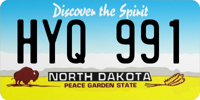 ND license plate HYQ991