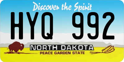 ND license plate HYQ992