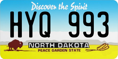 ND license plate HYQ993