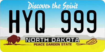 ND license plate HYQ999