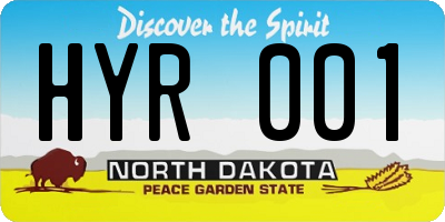 ND license plate HYR001