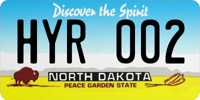 ND license plate HYR002