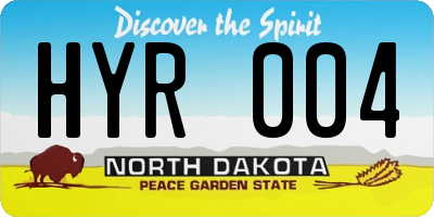 ND license plate HYR004