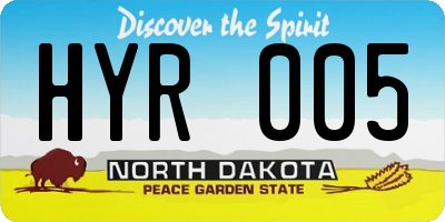 ND license plate HYR005