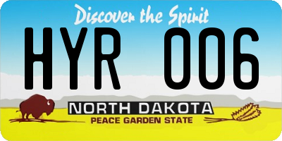 ND license plate HYR006