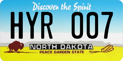 ND license plate HYR007