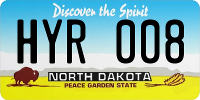 ND license plate HYR008