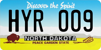 ND license plate HYR009