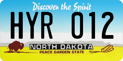 ND license plate HYR012